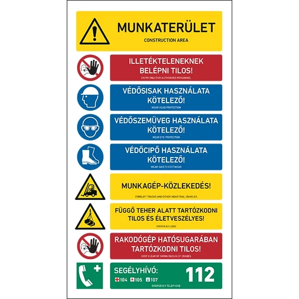 Munkaterület Figyelmeztető Pvc Molinó 45X80cm