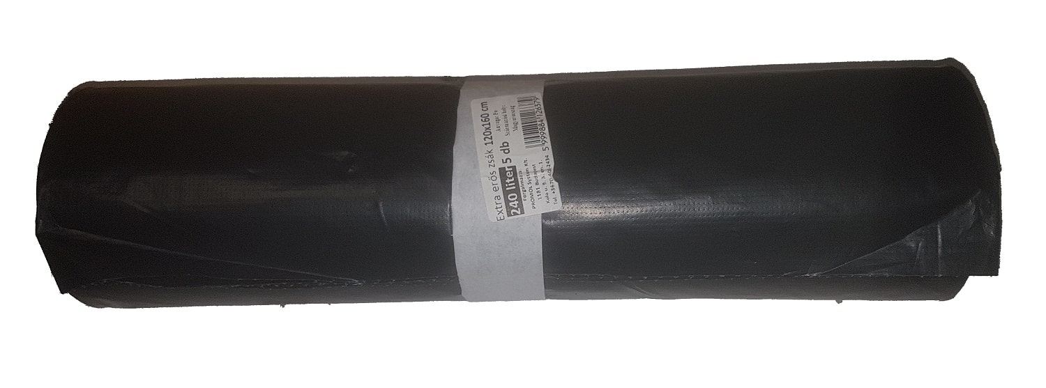 Promol extra erős szemetes zsák fekete 120x160cm 240L (5db)