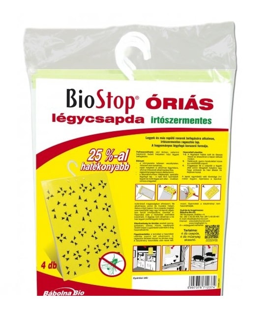 BIOSTOP ÓRIÁS légyfogó lap (4db)
