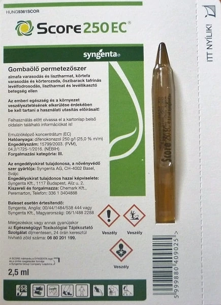 Score 250 Ec Gombaölő Permetezőszer 2,5ml