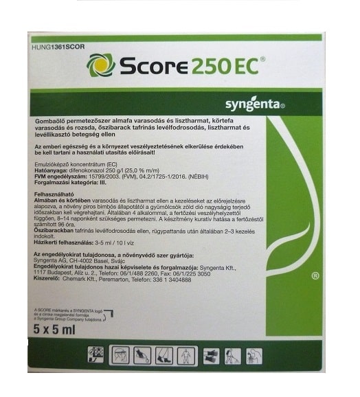 Score 250 EC gombaölő permetezőszer 5x5ml